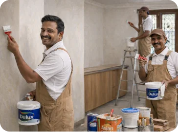 Small contractor teams working on houses or builder projects